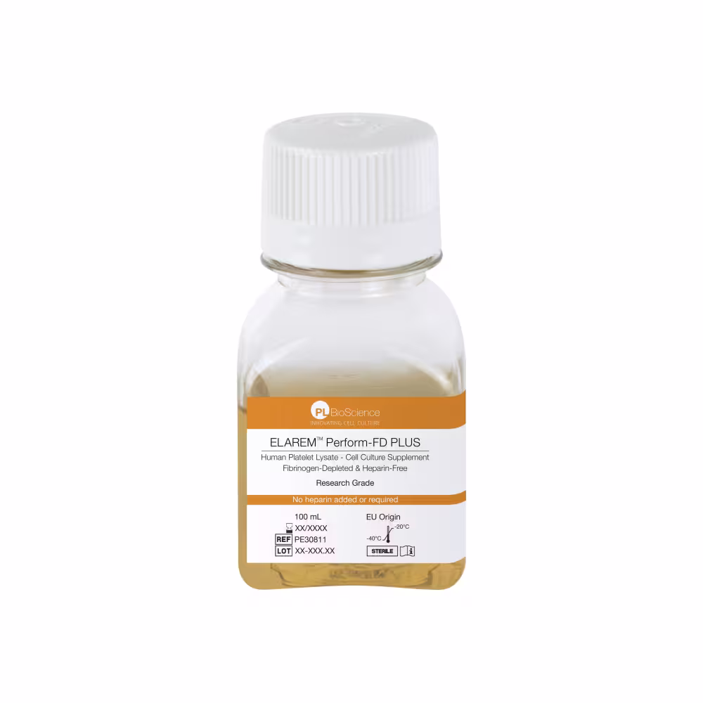 ELAREM Perform-FD+ -Fibrinogen-depeleted Human Platelet Lysate, no heparin required ELAREM Perform-FD+ -Fibrinogen-depeleted Human Platelet Lysate, no heparin required